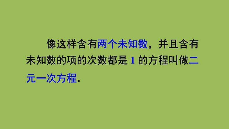 人教版七年级数学下册 第八章 二元一次方程组 8.1 二元一次方程组 课件06