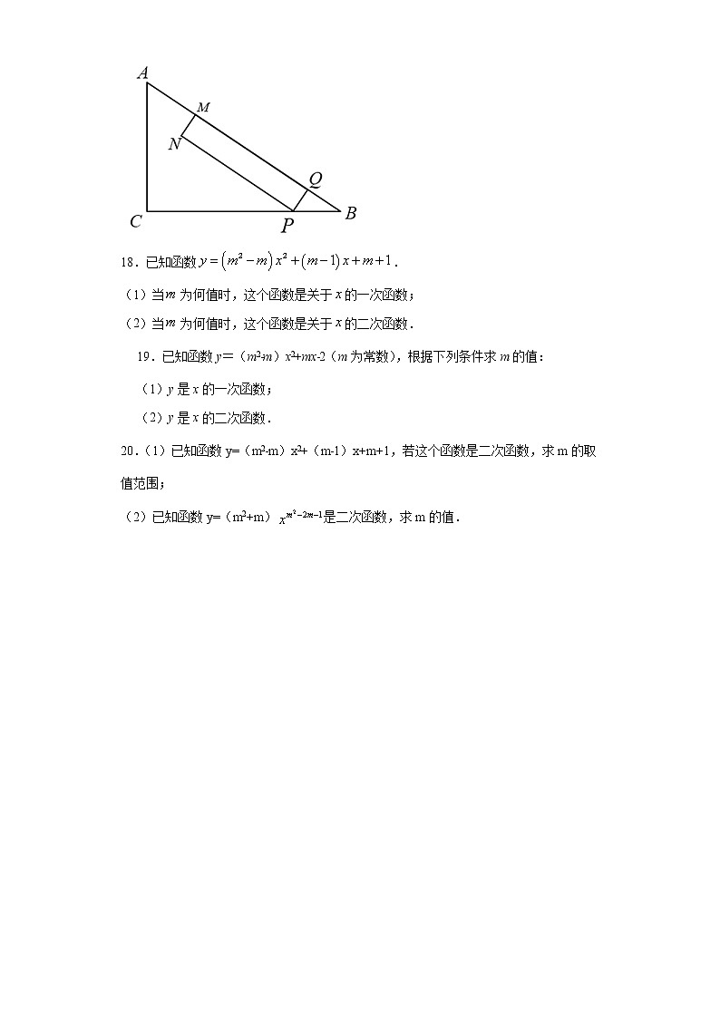 冀教版九年级下册  30.1二次函数同步课时训练 试卷03