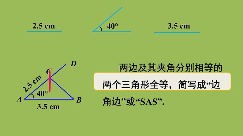 北师大版七年级数学下册 第四章 三角形 4.3.3利用“边角边”判定三角形全等 课件PPT05