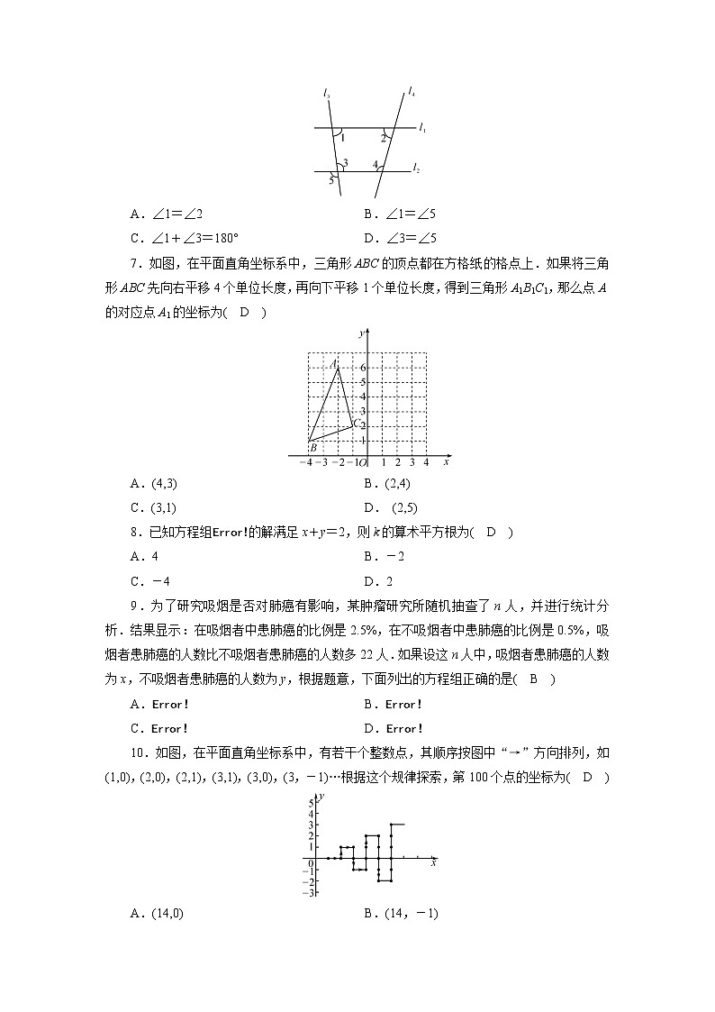人教数学·七年级下册：期末综合检测试卷02