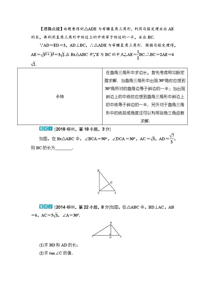 2020--2021年中考数学一轮突破  基础过关  第20讲直角三角形（含答案）试卷03