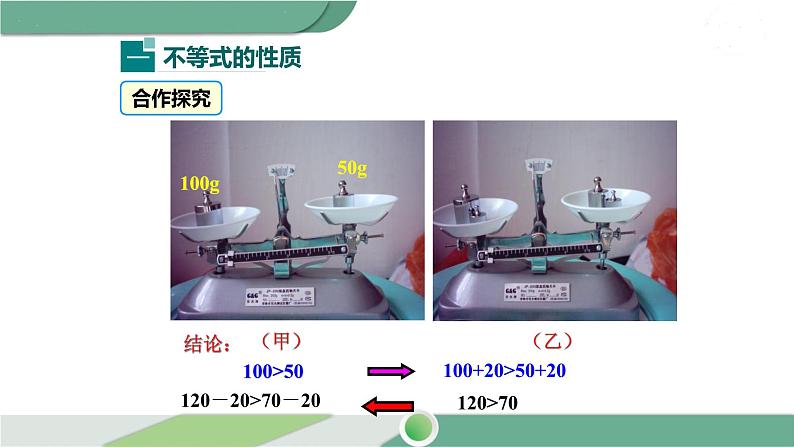 华师大版数学七年级下册 8.2.2  不等式的简单变形 课件04