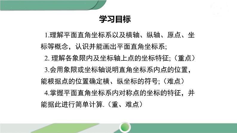 华师大版八年级数学下册 17.2.1 平面直角坐标系第2页