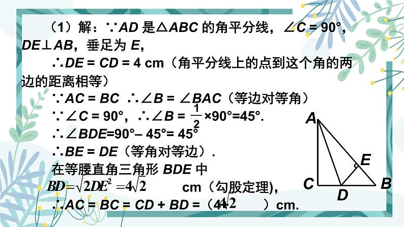 北师大版八年级数学下册 第一章 第四节 角平分线 1.4.2三角形三个内角的平分线 课件08