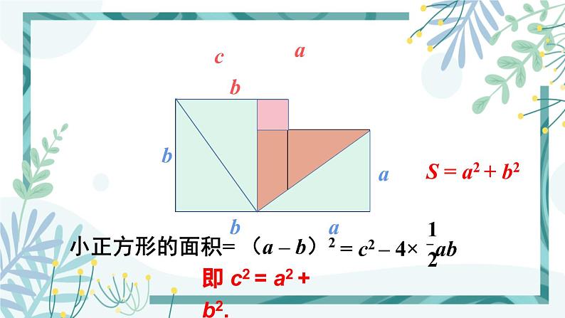 北师大版八年级数学下册 第一章 第二节 直角三角形 1.2.1勾股定理及其逆定理 课件06