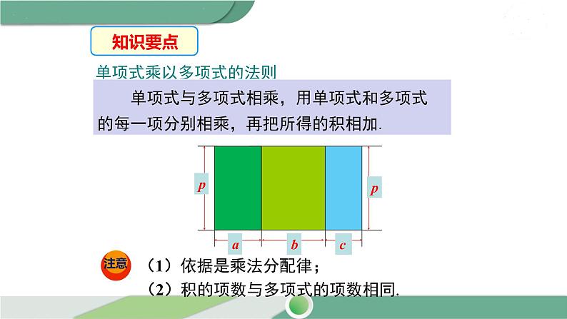 湘教版数学七年级下册 2.1.4 第1课时 单项式与多项式相乘 课件PPT07