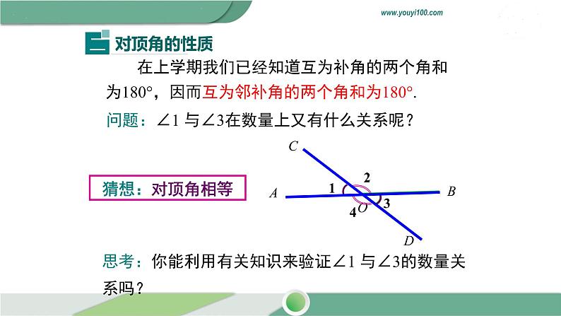 湘教版数学七年级下册 4.1.2 相交直线所成的角 课件PPT07