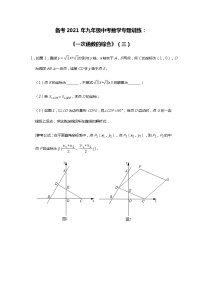 2021年九年级中考数学备考专题训练：《一次函数的综合》（三）