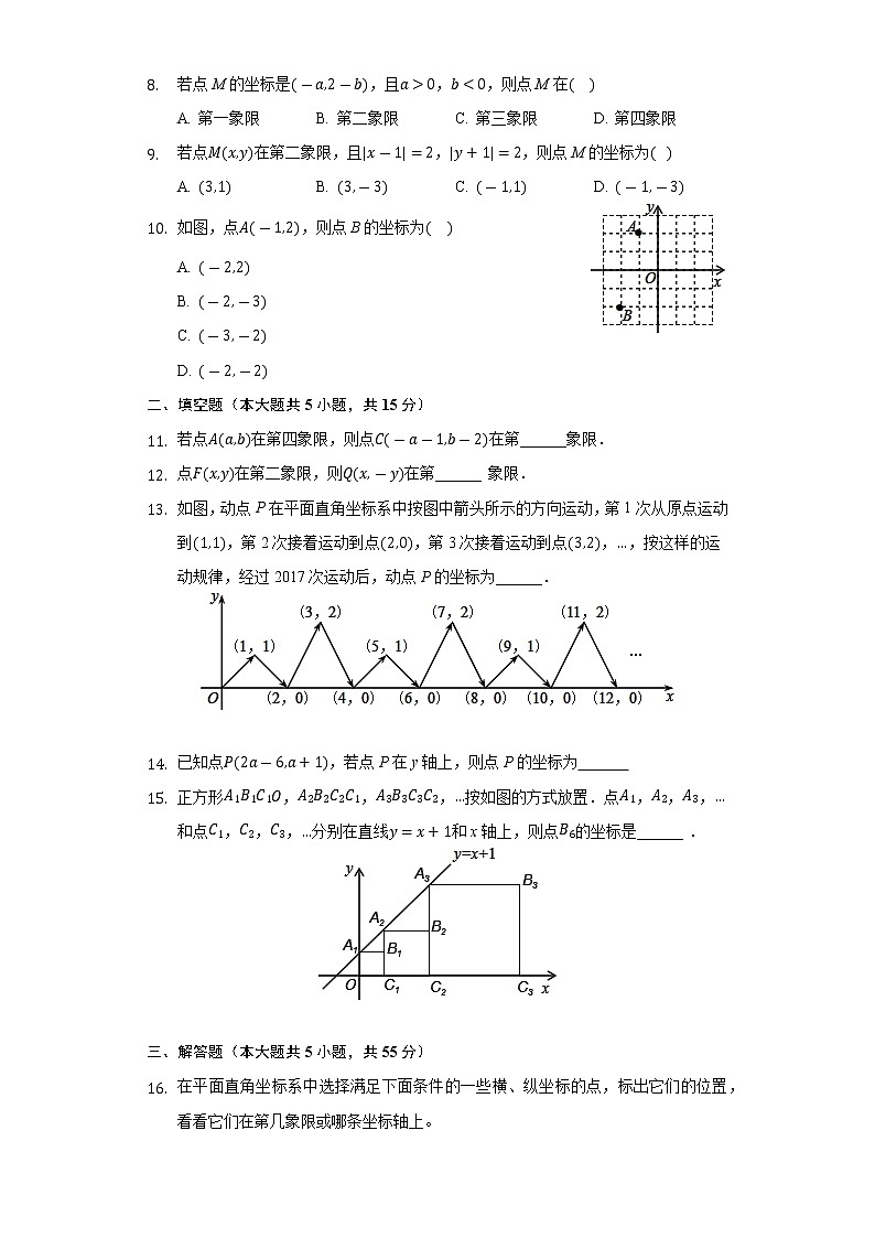 2020-2021学年七年级数学人教版下册 7.1 平面直角坐标系 同步测试题02