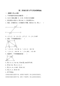 初中北师大版第二章 相交线与平行线综合与测试精品达标测试