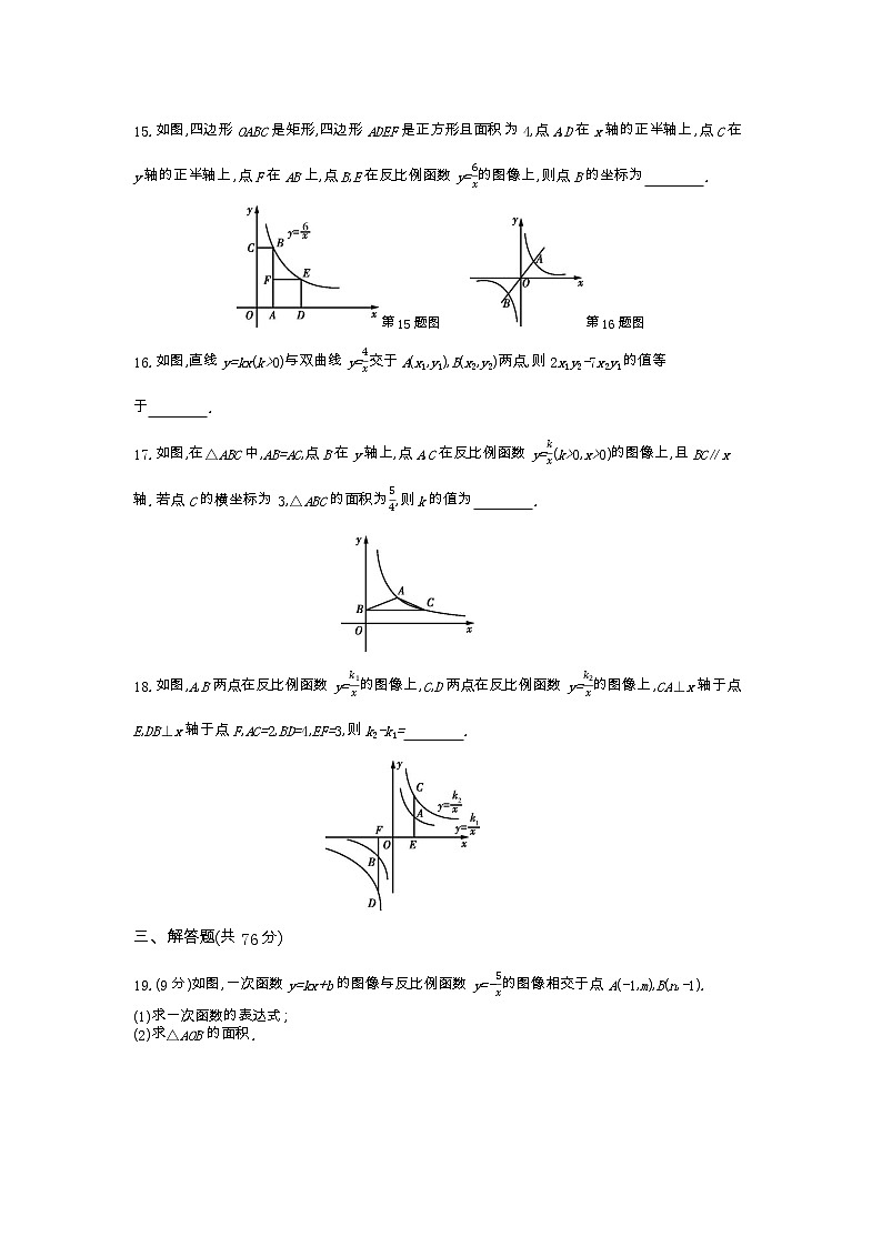 最新苏科版八年级下册数学 第11章反比例函数 综合能力检测卷03