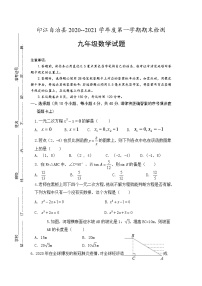 贵州省铜仁市印江自治县2020-2021学年九年级上学期期末考试数学试题