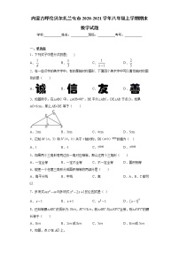 内蒙古呼伦贝尔扎兰屯市2020-2021学年八年级上学期期末数学试题（word版 含答案）