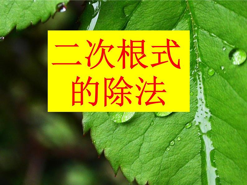 课件 第6课时    二次根式的除法01