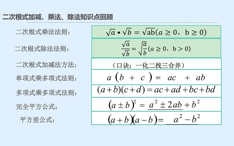 数学八年级下册《二次根式的混合运算》 教学课件02