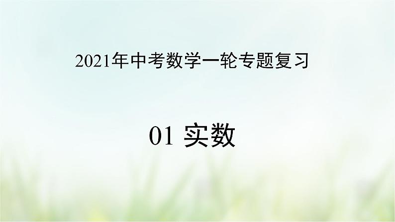 专题01 实数-2021年中考数学二轮复习专题 学案+课件01