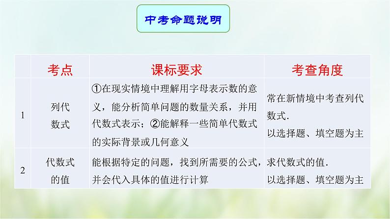 专题02 代数式与整式-2021年中考数学二轮复习专题 学案+课件02