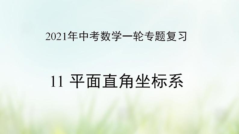 专题11 平面直角坐标系-2021年中考数学二轮复习专题 学案+课件01