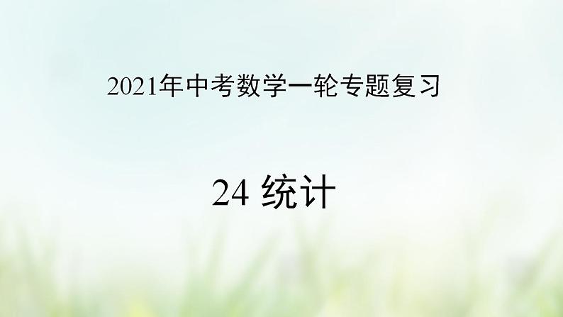 专题24 统计-2021年中考数学二轮复习专题 学案+课件01