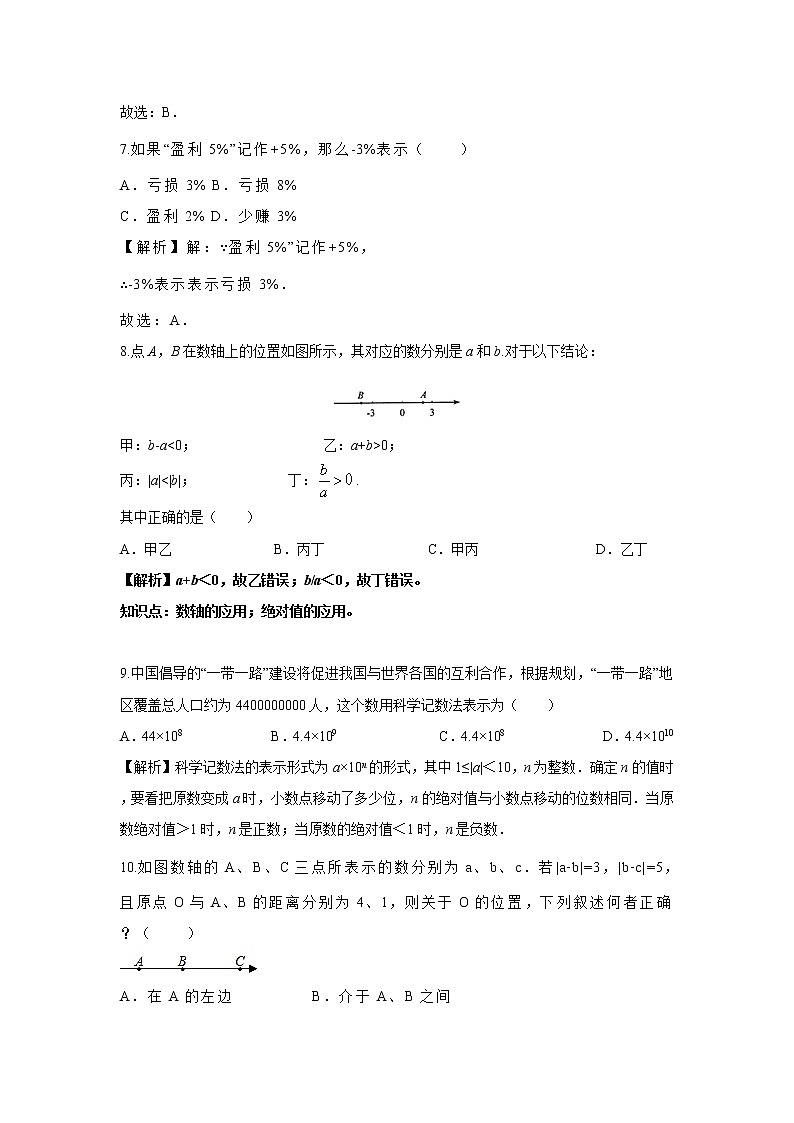 试卷 中考数学专项练习：有理数02