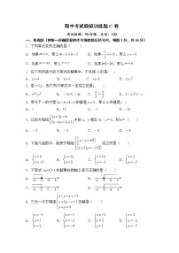 试卷 2020-2021学年华东师大版七年级数学下册期中考试模拟训练题C卷（word版 含答案）