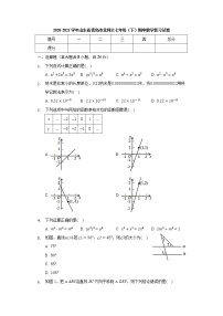 试卷 -山东省青岛市2020-2021学年七年级下学期期中数学复习试卷