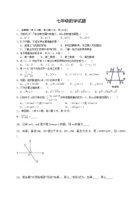 试卷 湖北省黄冈市黄梅县2019-2020学年七年级下学期期末考试数学试题（word版 含答案）