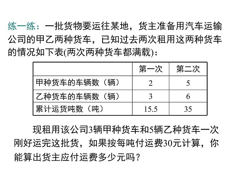 课件 人教版 初中七年级数学（下册）8.3 第2课时 利用二元一次方程组解决较复杂的实际问题08