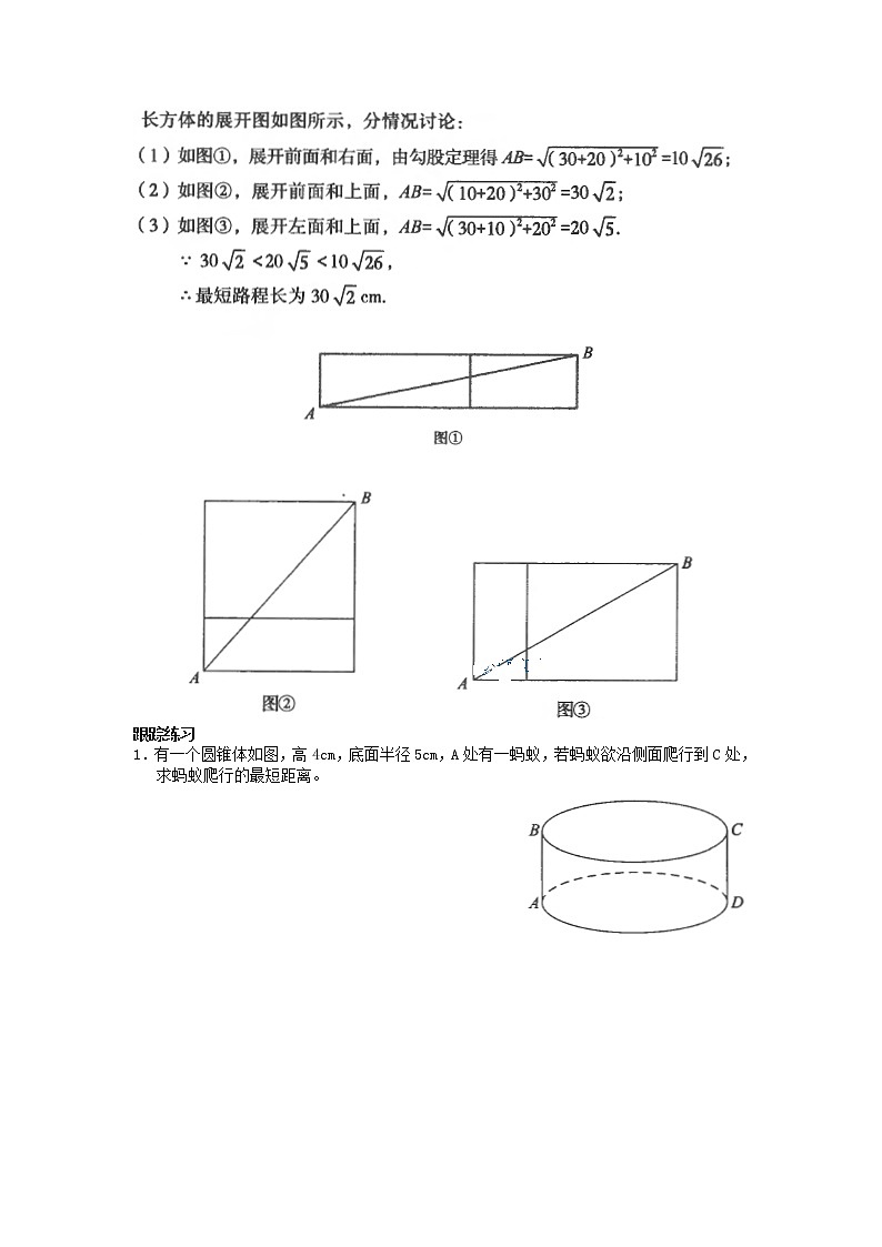 试卷 中考必会几何模型：蚂蚁行程03