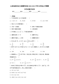 试卷 江苏省苏州市工业园区星港2020-2021学年九年级上学期期中考试数学试卷（word版 含答案）