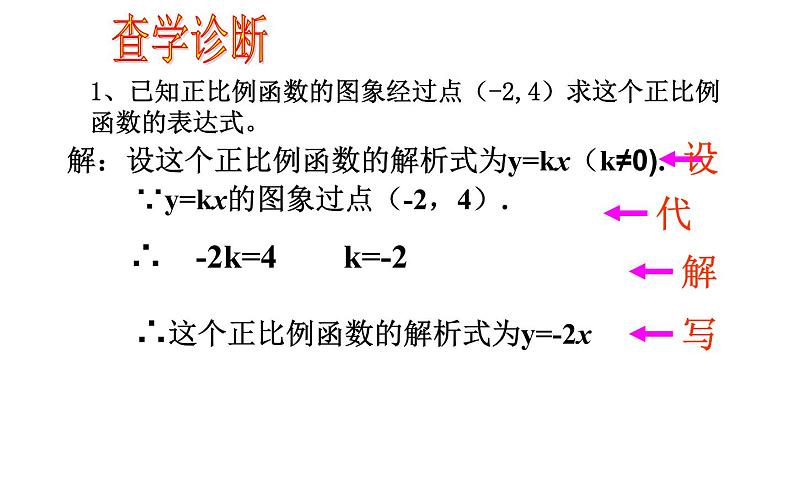 待定系数法求函数解析式 优课教学课件02