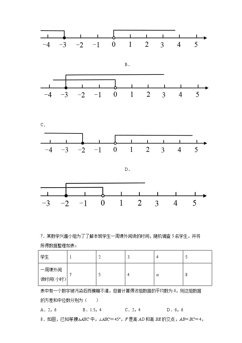 2021年安徽省亳州市利辛县中考数学第一次联考试题（word版 含答案）02