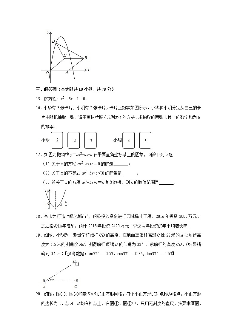 吉林省长春市经开区2020-2021学年九年级上学期期末数学试卷（word版 含答案）03