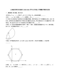 云南省昆明市官渡区2020-2021学年九年级上学期期末考试数学试卷 （word版 含答案）