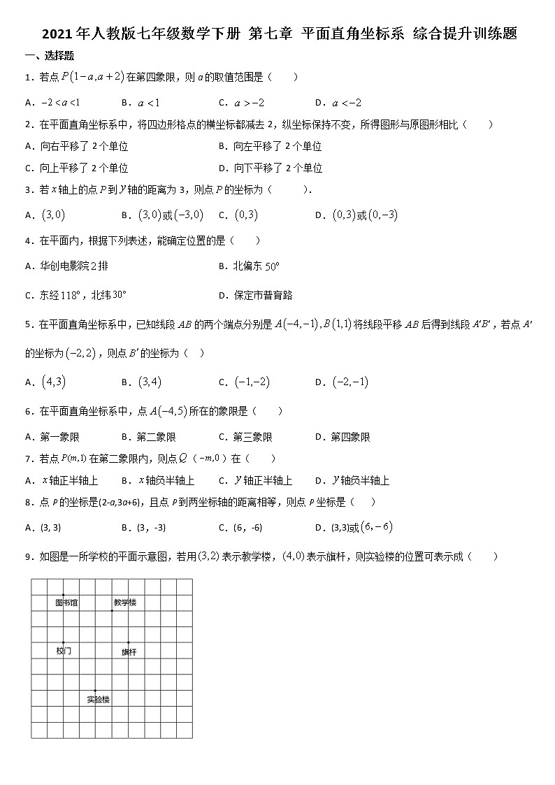 2020--2021年人教版七年级数学下册 第七章 平面直角坐标系 综合提升训练题01
