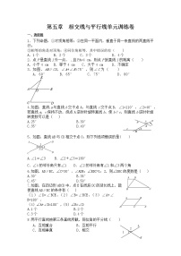 人教版七年级下册第五章 相交线与平行线综合与测试单元测试达标测试