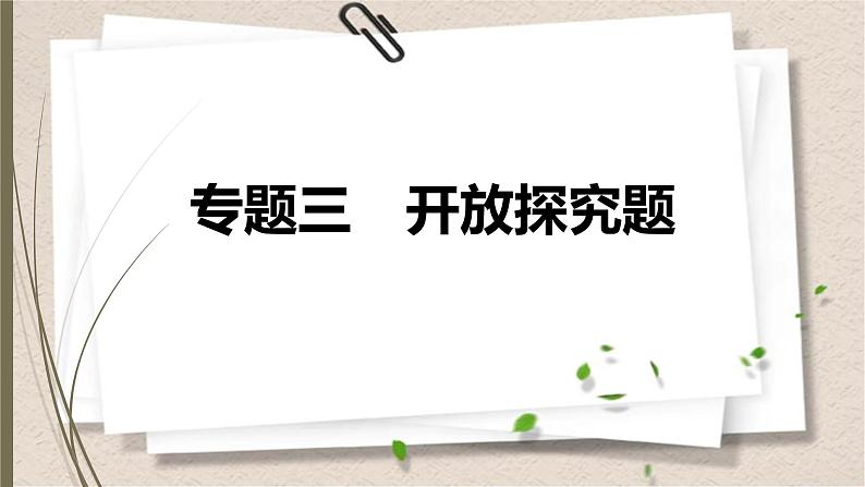 2021年中考数学总复习课件专题3　开放探究题01