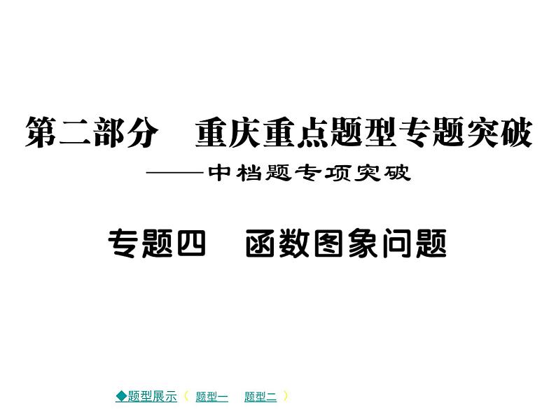 2018届中考数学复习专题突破课件：专题四 函数图象问题 （共9张PPT）01