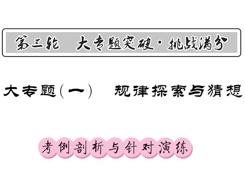 2018届中考数学总复习课件：大专题一(共46张PPT)01