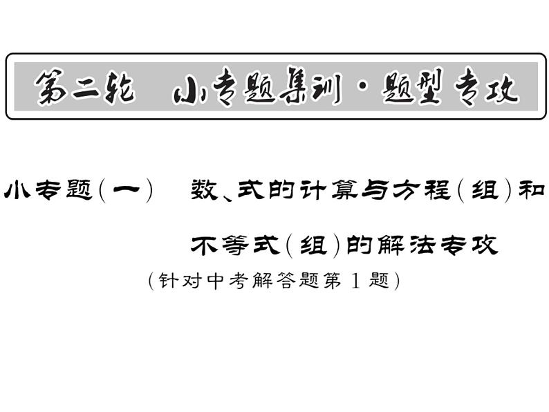 2018年中考数学（人教版）总复习课件：小专题1 (共24张PPT)01