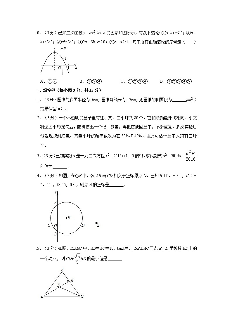 试卷 2021年河南省洛阳市汝阳县中考数学一模试卷02