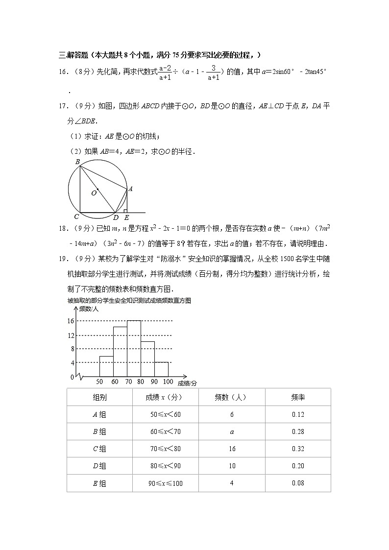 试卷 2021年河南省洛阳市汝阳县中考数学一模试卷03