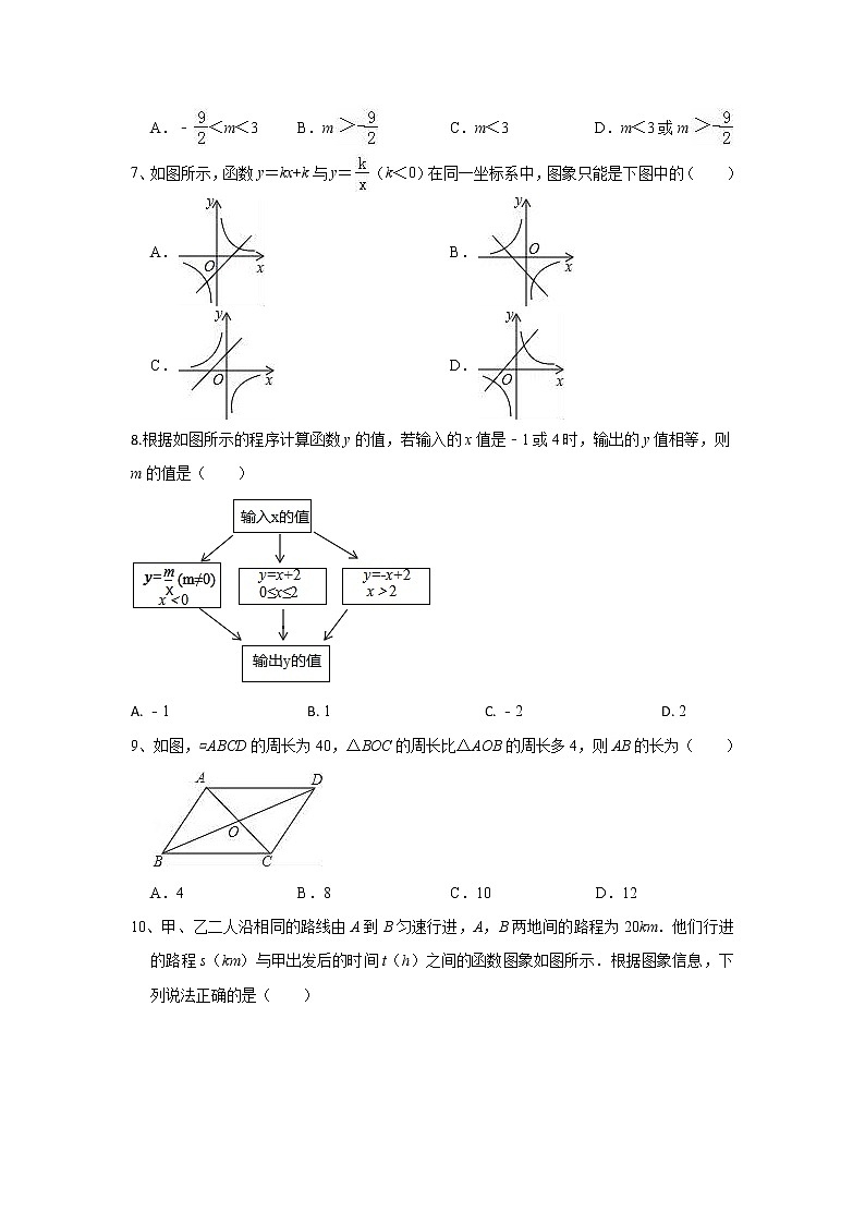 2020-2021学年八年级下学期 河南省南阳市邓州市期中数学复习试卷302
