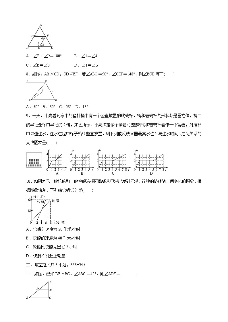 2020-2021学年北师大版七年级数学下册  期中综合复习卷（word版 含答案）02
