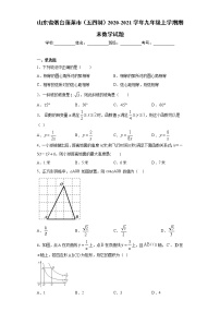 山东省烟台蓬莱市（五四制）2020-2021学年九年级上学期期末数学试题（word版 含答案）