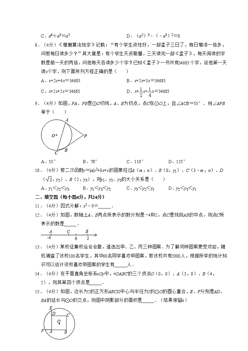 2019年福建省中考数学试题（word版，含答案）第2页