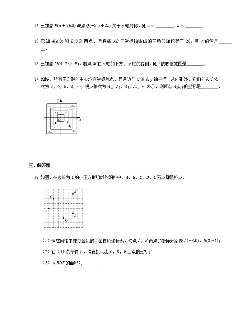 人教版七年级下册第七章《平面直角坐标系》单元复习卷（含答案）03