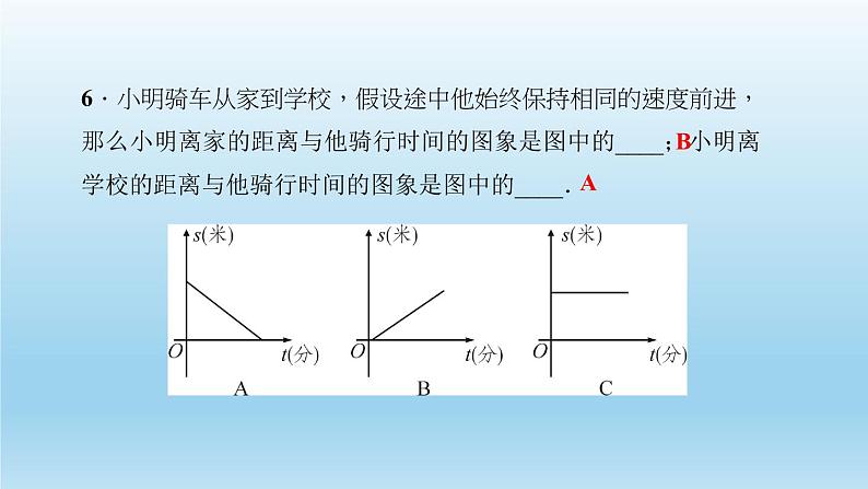 华师大版  初中数学  八年级（下册） 17.2   函数的图像 2.函数的图象习题课件08