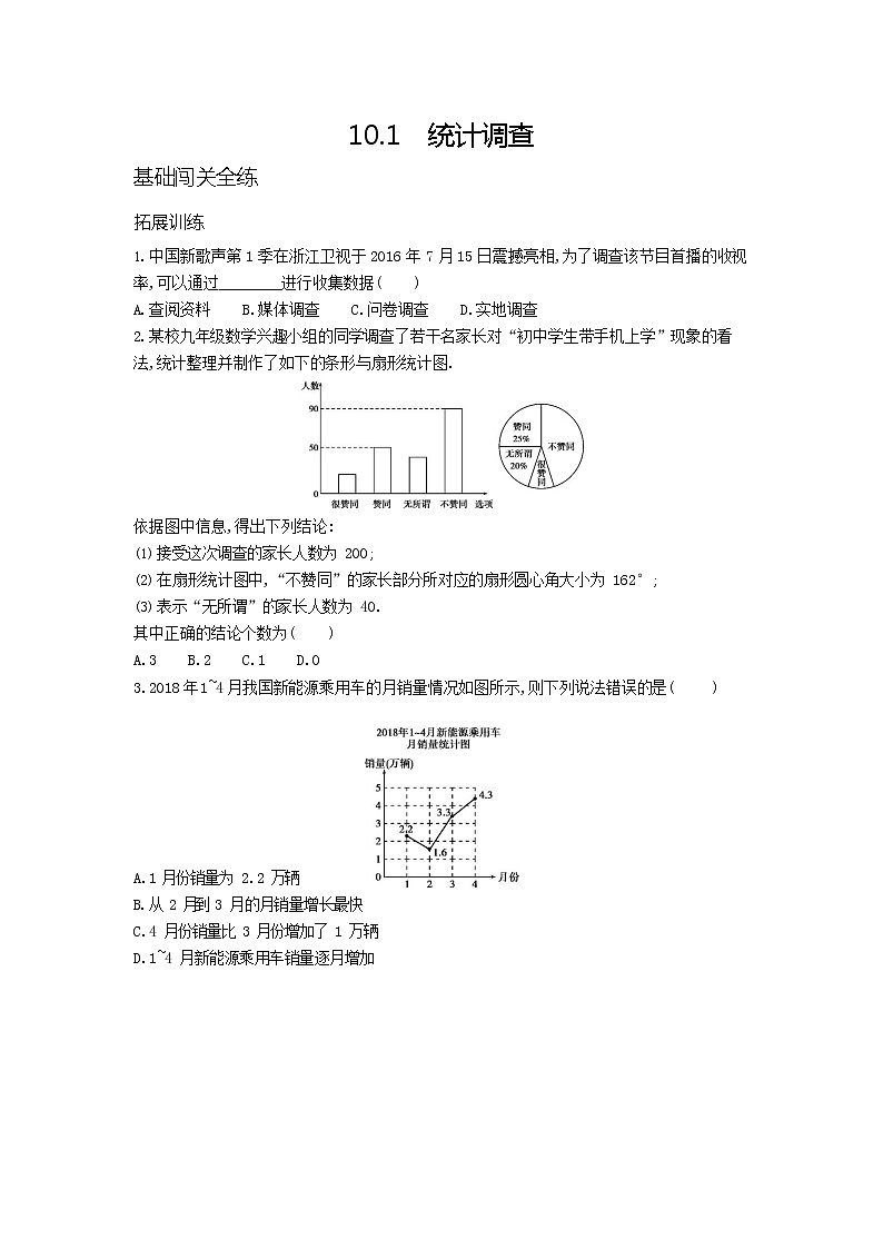 人教版数学七年级下册 资源拓展 10.1统计调查01