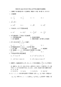 2019年湖南省株洲市中考数学试题（word版，含答案）